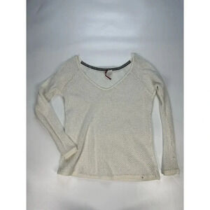 Element Sweater Top Womens Small Open Knit White Outdoor Gorpcore Boho